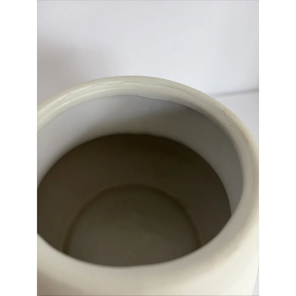 White Matte Ceramic Vase Round Bulbous Minimalist Modern Sleek Beachy Decor